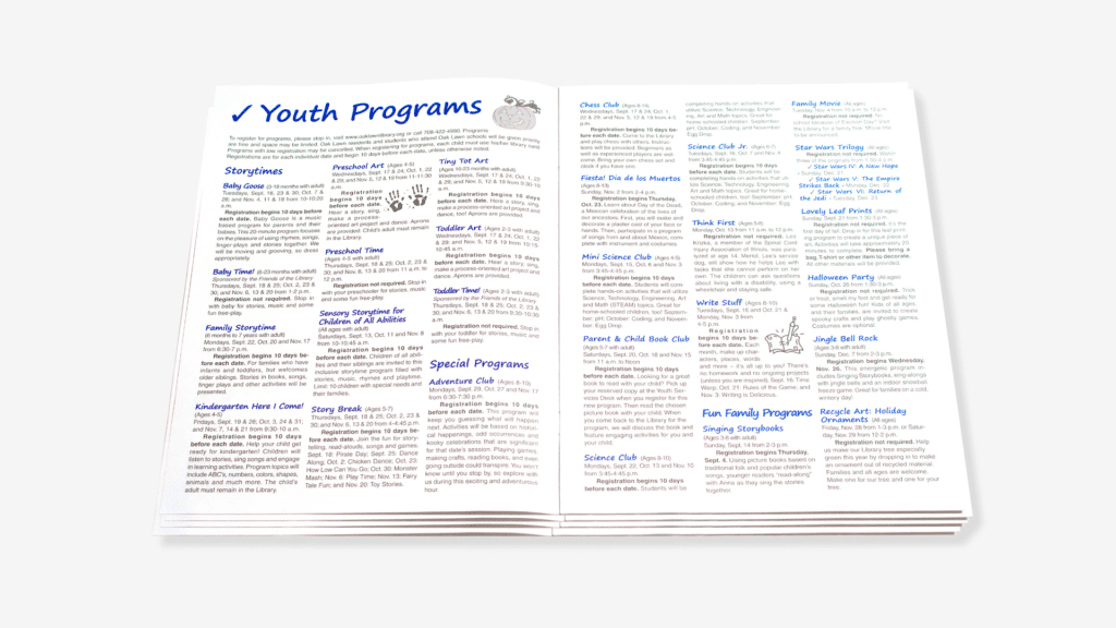 Youth Programs Newsletter Before Design